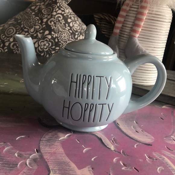 Rae Dunn Other - Rae Dunn Blue HIPPITY HOPPITY tea pot